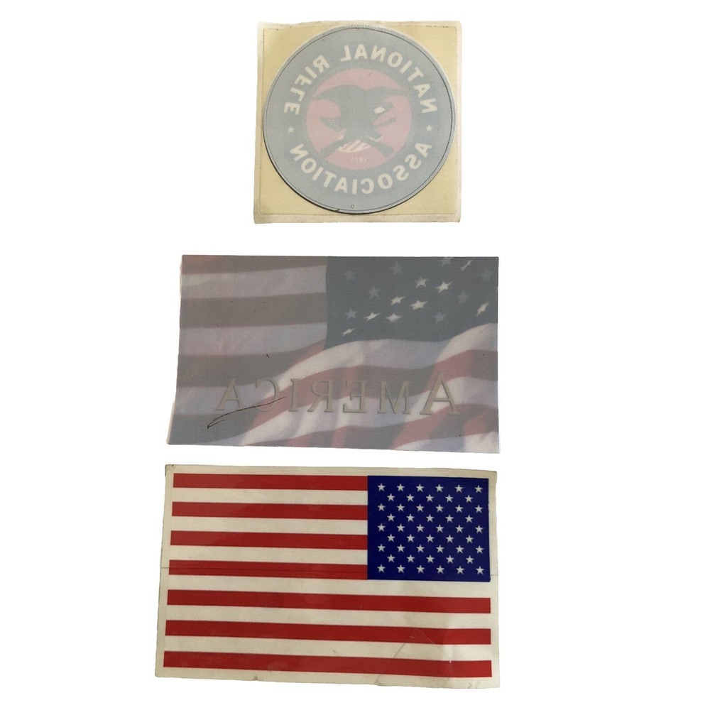 Lot Of 3 NRA PATRIOTIC GUN LOT AMERICAN FLAG Window STICKERS New